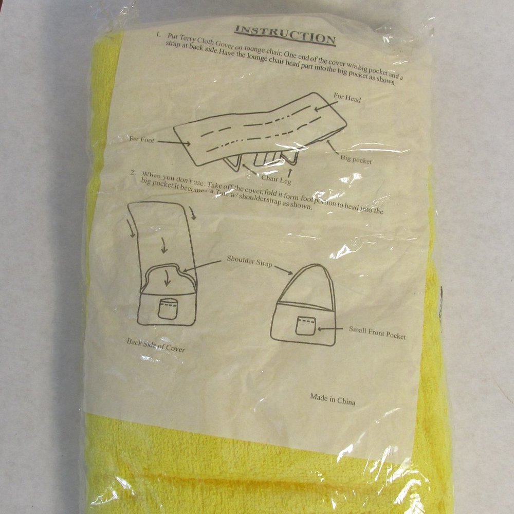 Terry cloth outdoor lounge chair towel cover